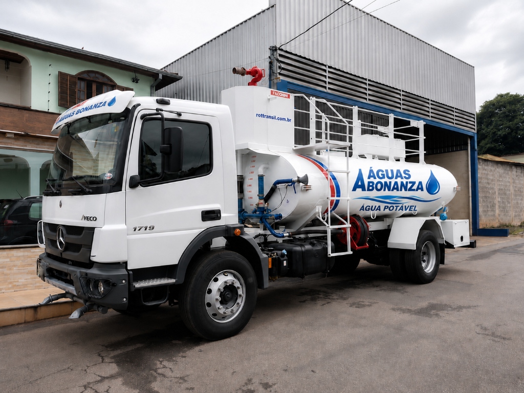 Caminhão Pipa Águas Bonanza - Entrega Rápida de Água Potável Certificada
